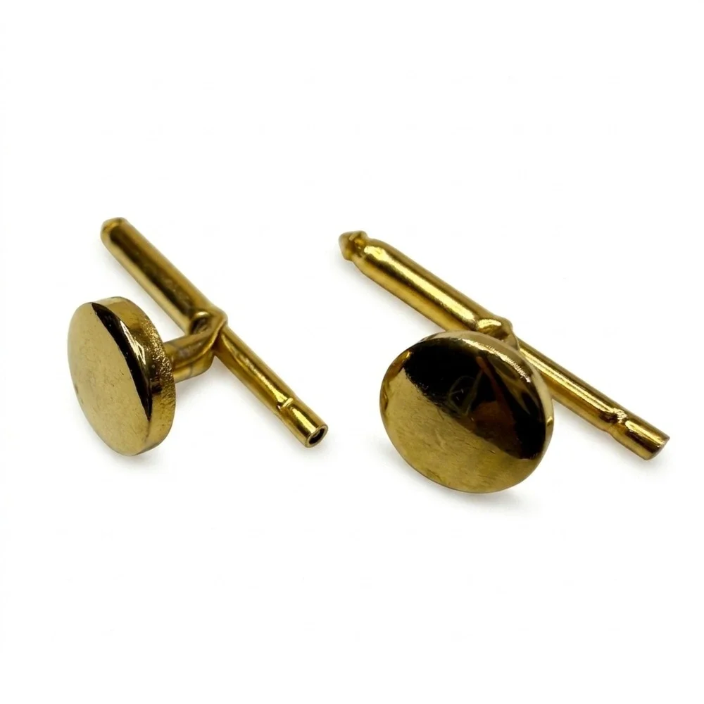 Classic Gold Tone Cufflinks Men's Professional Business Formal Dress Shirt